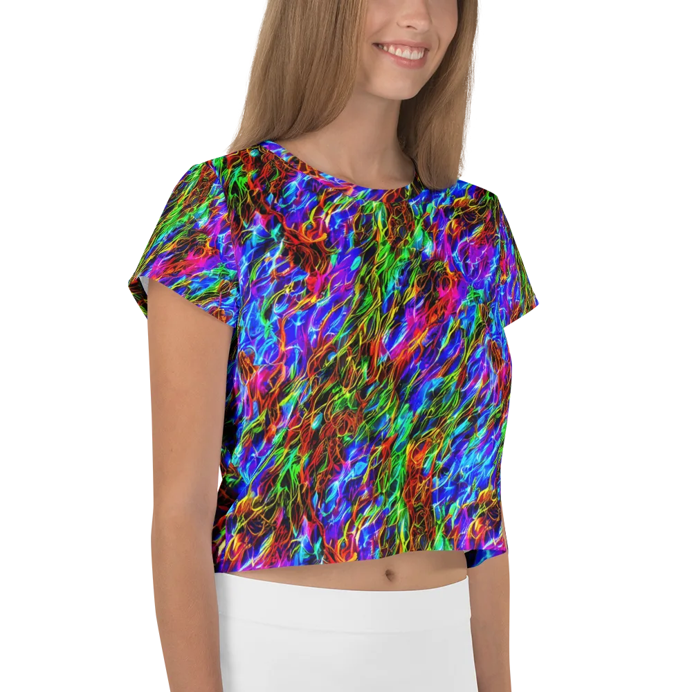 Chromatic Inferno on Crop Tee — Right