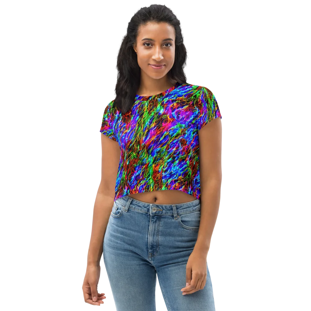 Chromatic Inferno on Crop Tee — Front