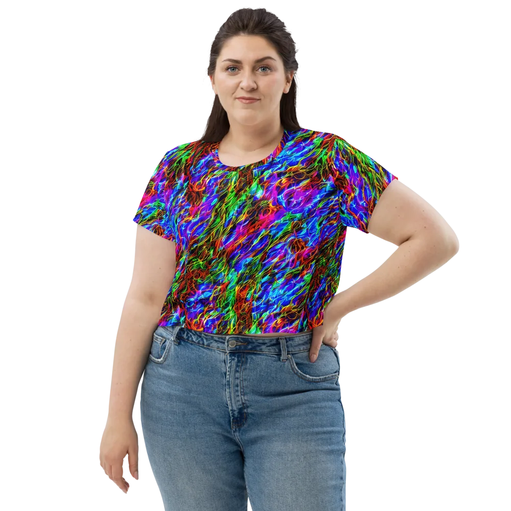 Chromatic Inferno on Crop Tee — Front