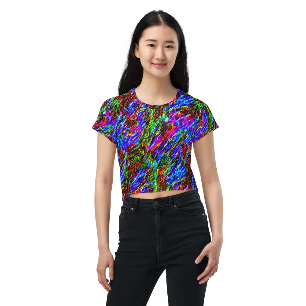 Chromatic Inferno on Crop Tee — Front