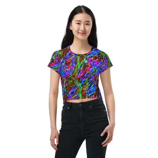 Chromatic Inferno on a Crop Tee