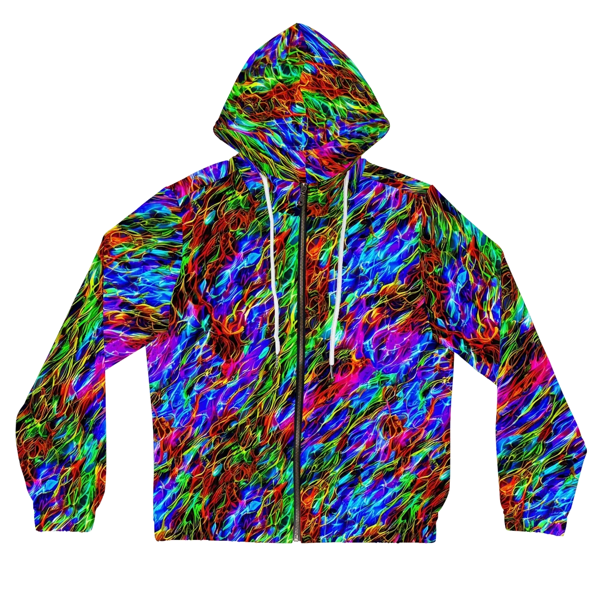 Chromatic Inferno on Women's Full-Zip Hoodie — Front