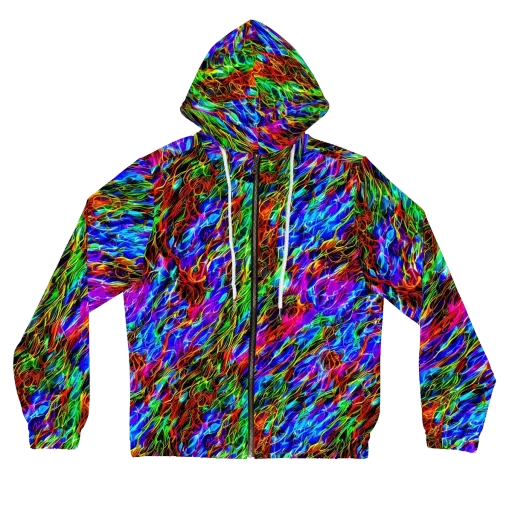 Chromatic Inferno on a Women's Full-Zip Hoodie