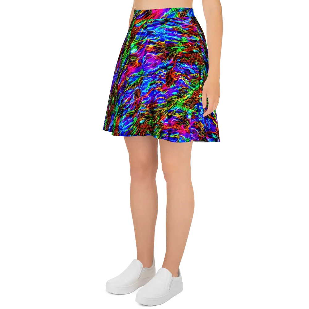 Chromatic Inferno on Skater Skirt — Left