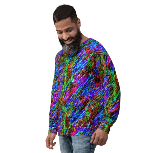 Chromatic Inferno on a Sweatshirt