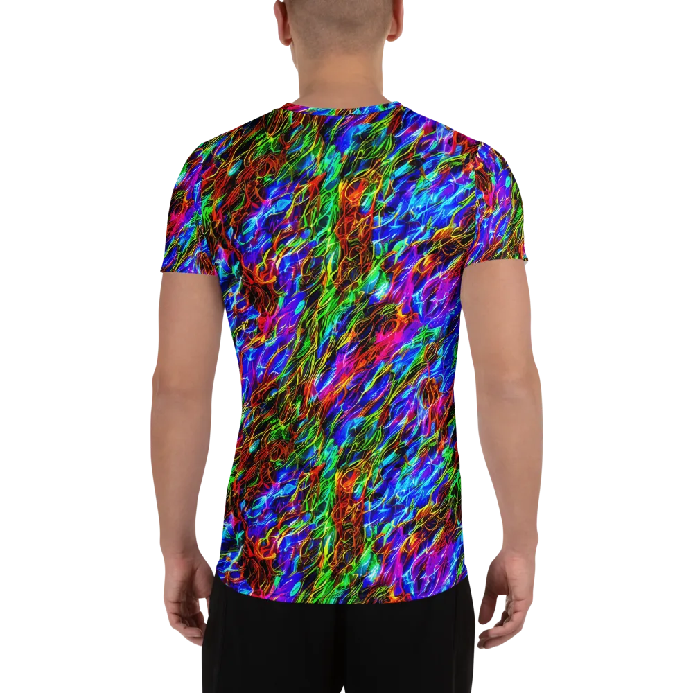 Chromatic Inferno on Men's Athletic T-Shirt — Back