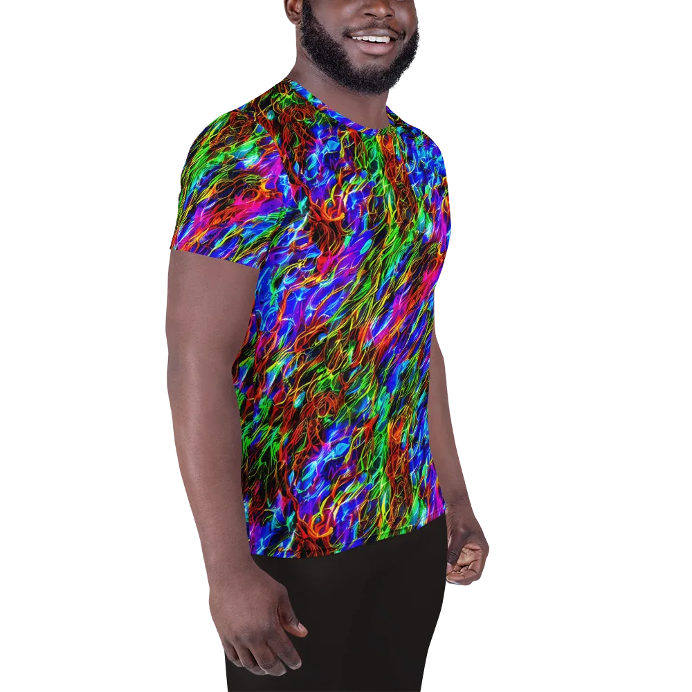 Chromatic Inferno on Men's Athletic T-Shirt — Right