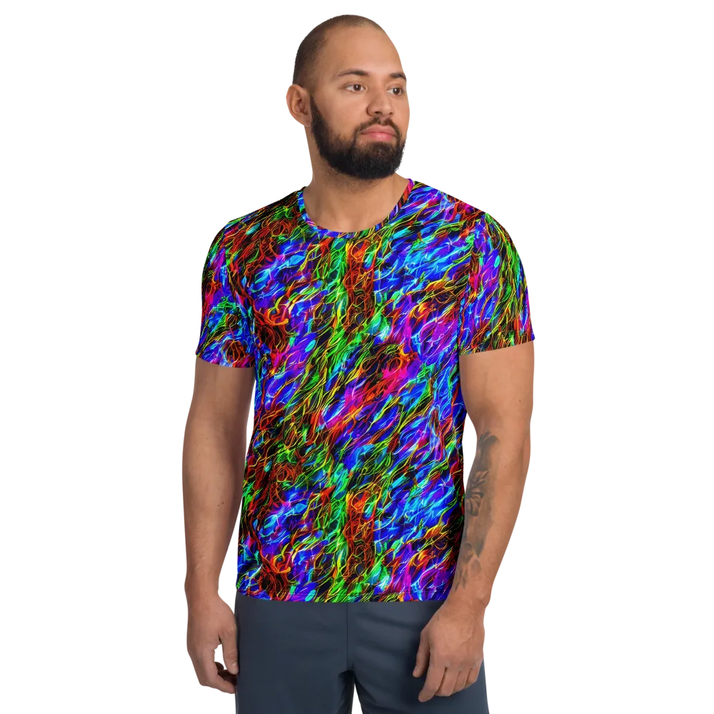 Chromatic Inferno on Men's Athletic T-Shirt — Front