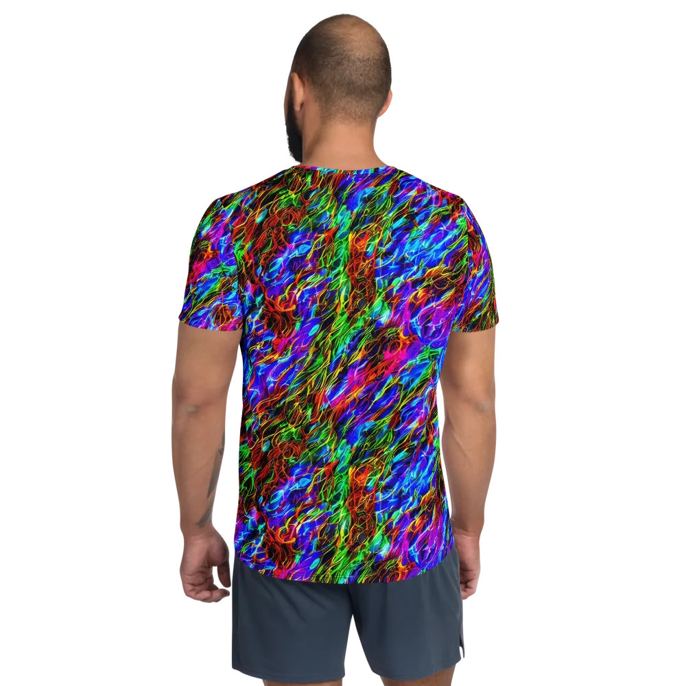 Chromatic Inferno on Men's Athletic T-Shirt — Back