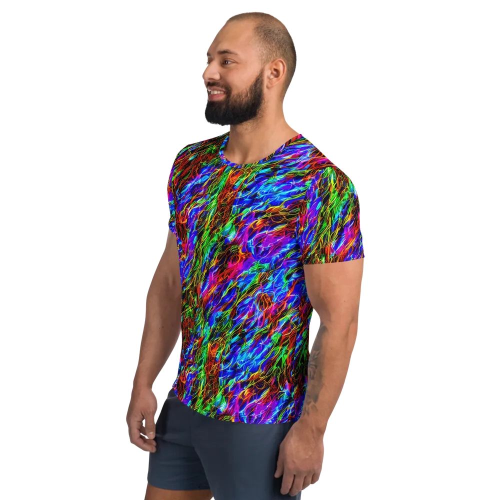 Chromatic Inferno on Men's Athletic T-Shirt — Left