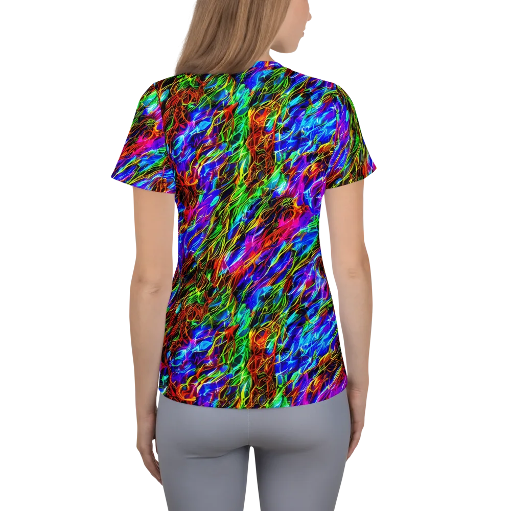 Chromatic Inferno on Women's Athletic T-Shirt — Back