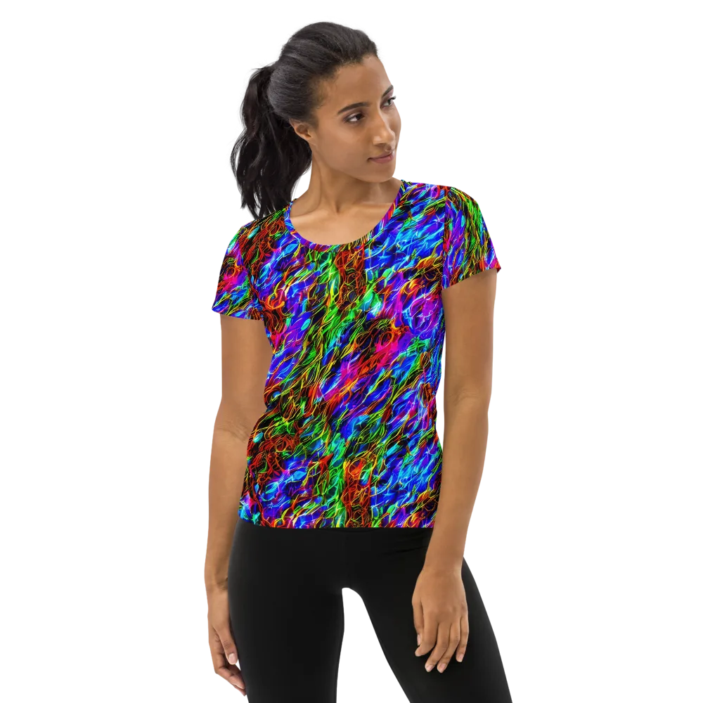 Chromatic Inferno on Women's Athletic T-Shirt — Front