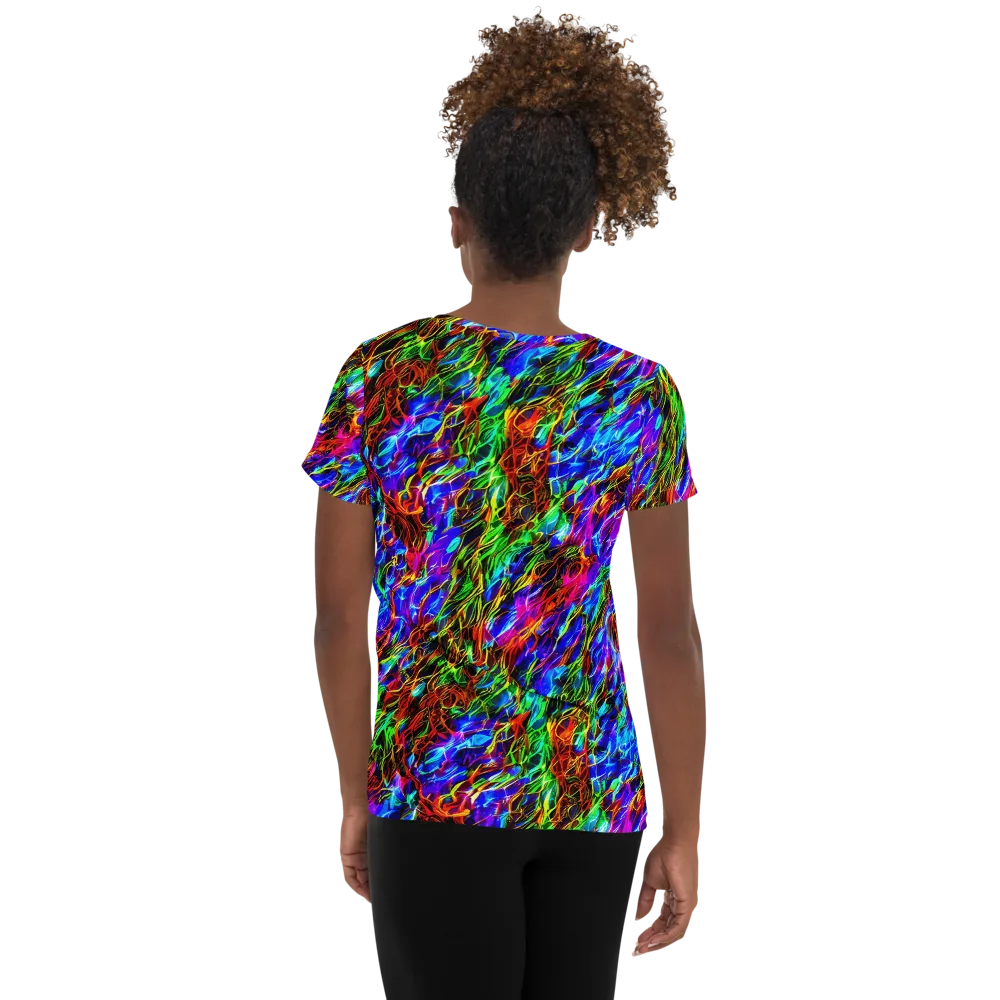Chromatic Inferno on Women's Athletic T-Shirt — Back