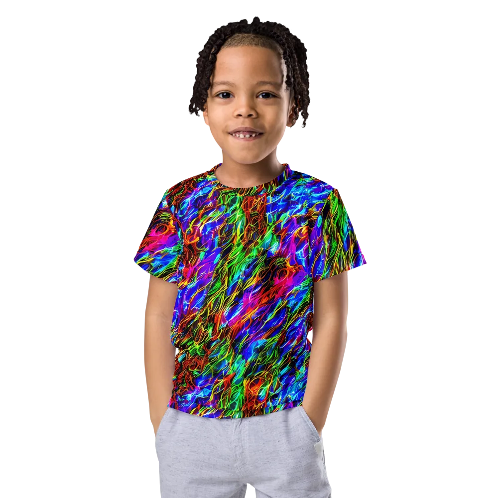 Chromatic Inferno on Kids Crew Neck T-Shirt — Front