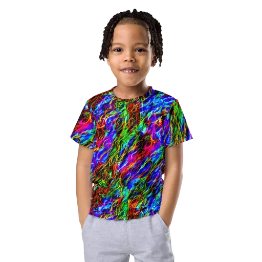 Chromatic Inferno on a Kids Crew Neck T-Shirt