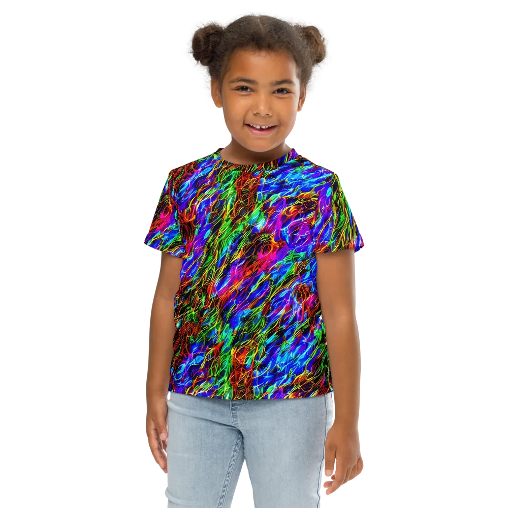 Chromatic Inferno on Kids Crew Neck T-Shirt — Front