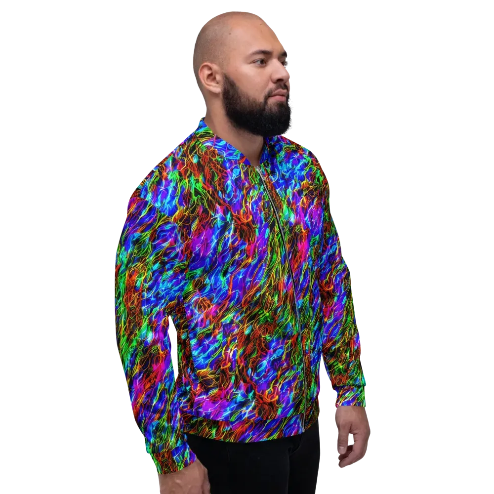 Chromatic Inferno on Bomber Jacket — Right