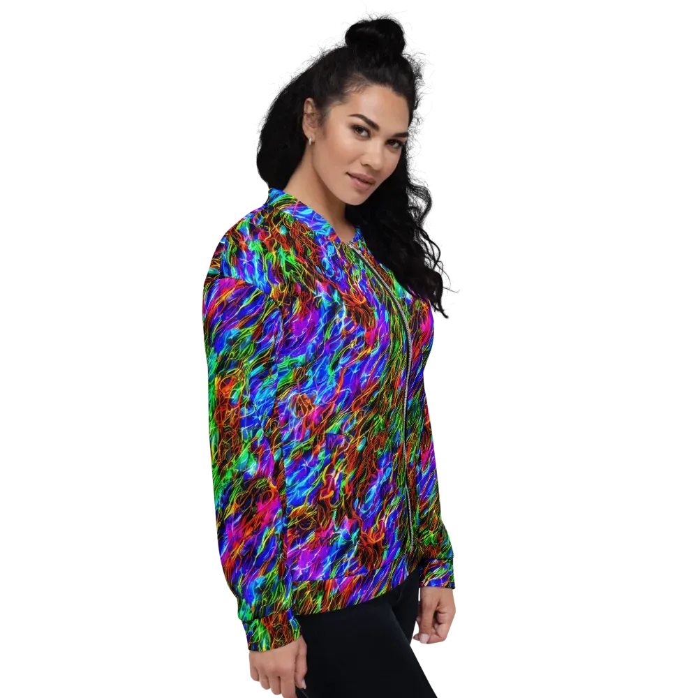 Chromatic Inferno on Bomber Jacket — Right