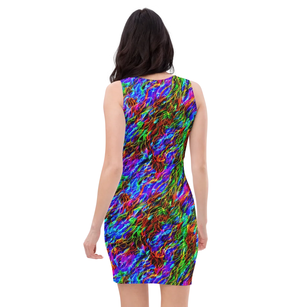 Chromatic Inferno on Bodycon Dress — Back