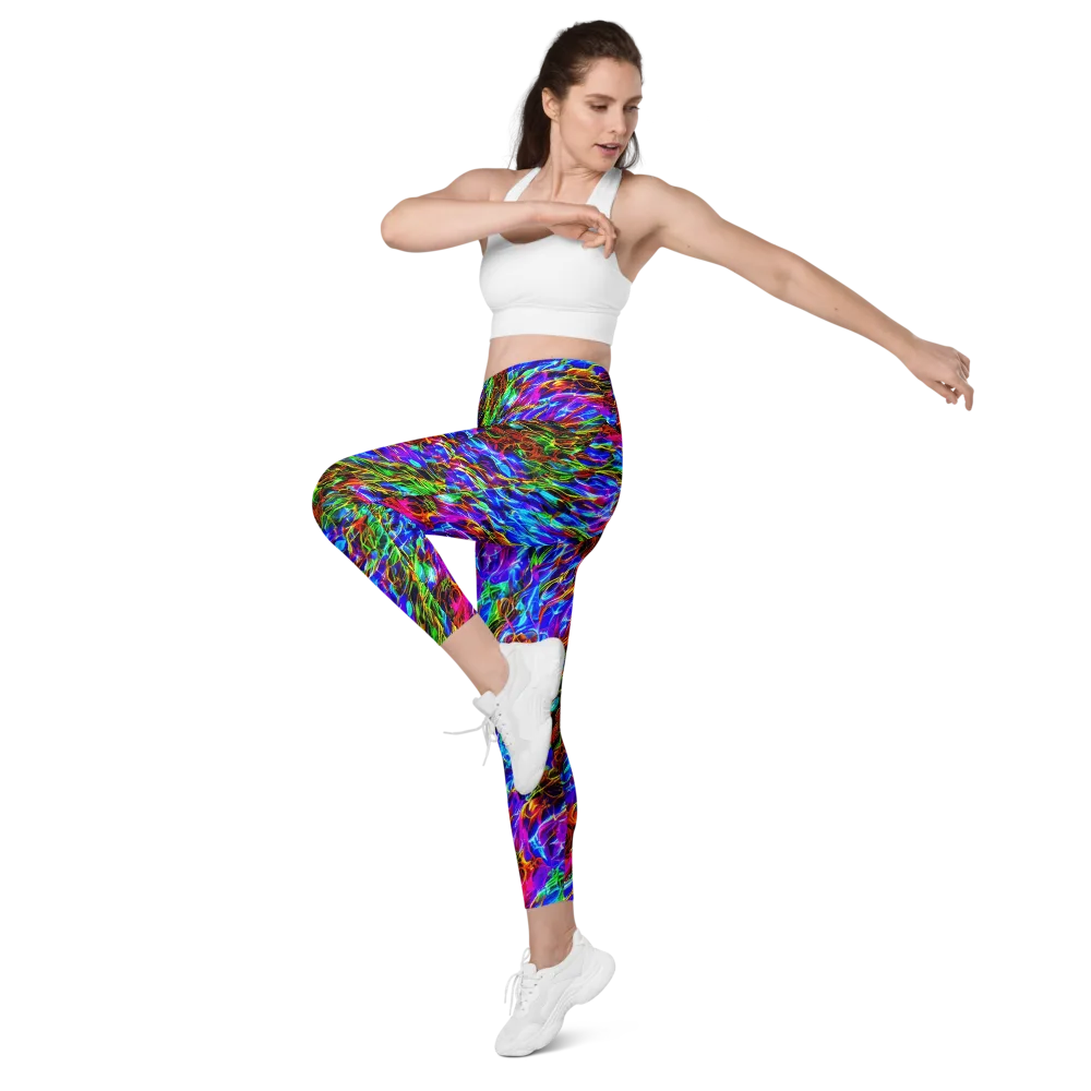 Chromatic Inferno on Leggings with Pockets — Left Front