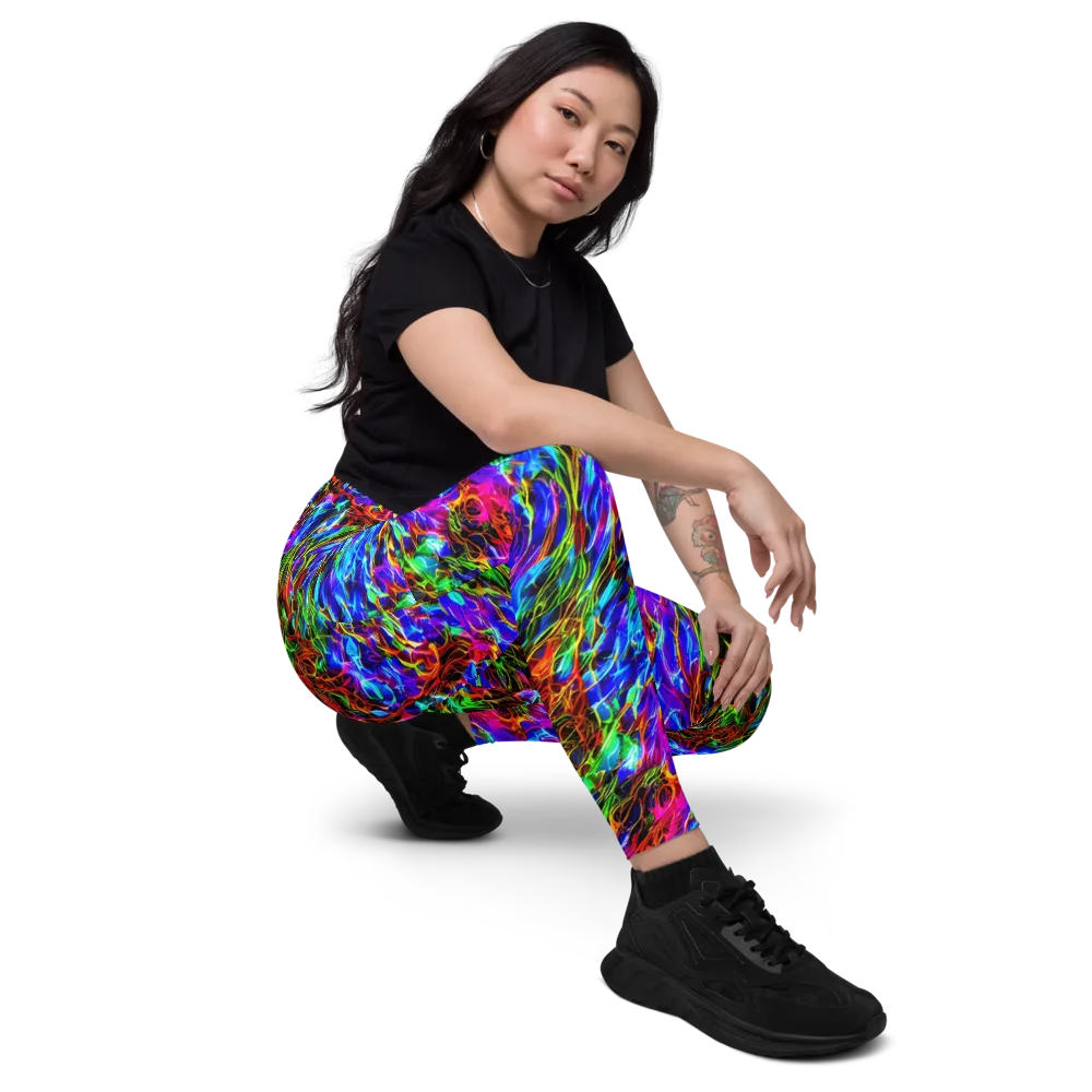 Chromatic Inferno on Leggings with Pockets — Right Front
