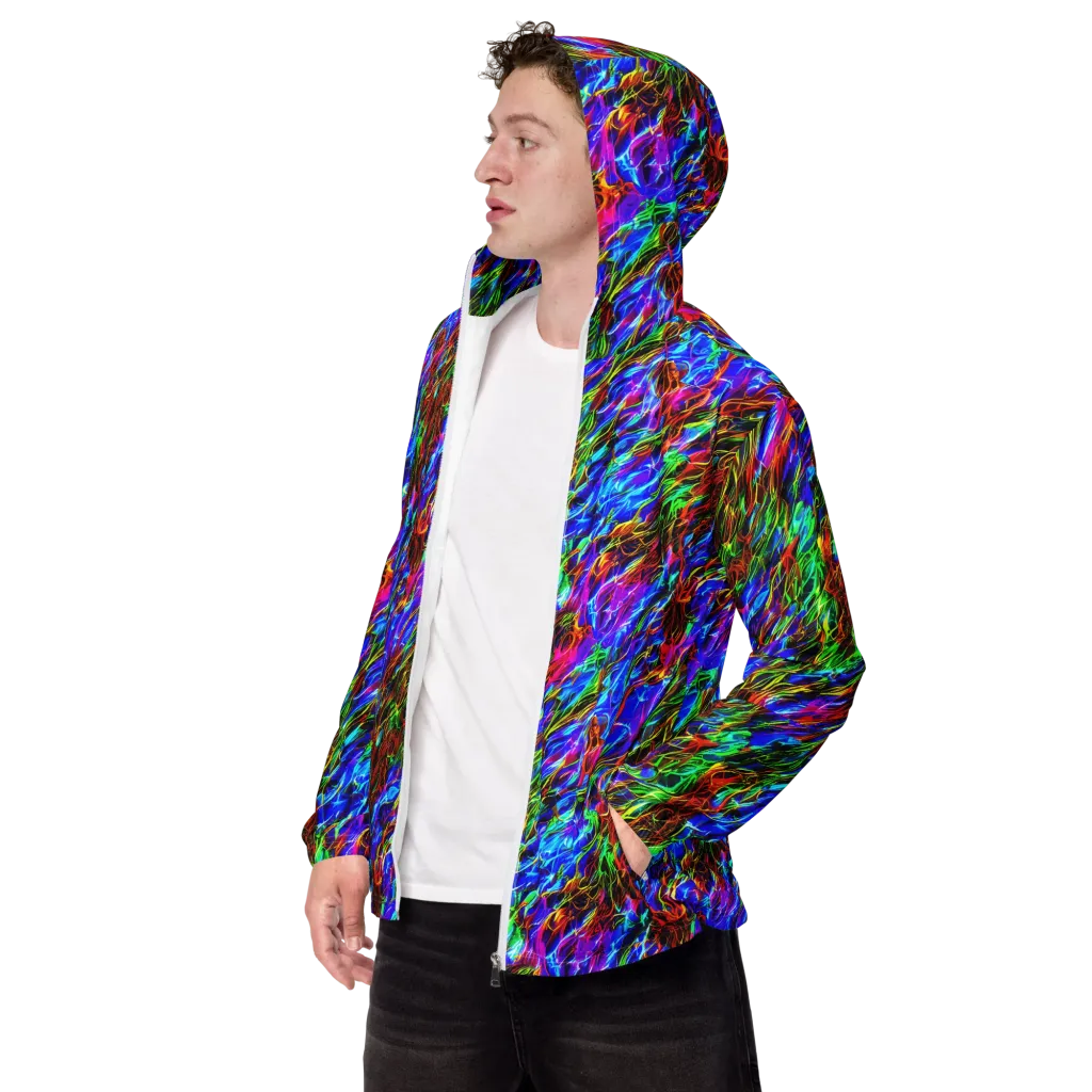 Chromatic Inferno on Men's Windbreaker — Left Front