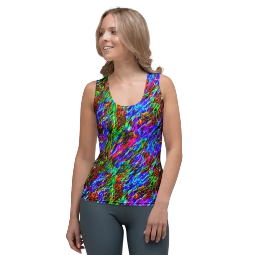 Chromatic Inferno on a Women's Tank Top