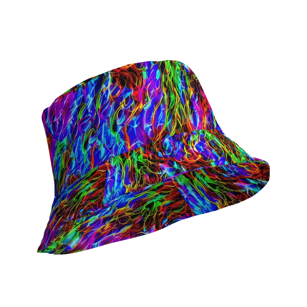 Chromatic Inferno on Reversible Bucket Hat — Product details Outside