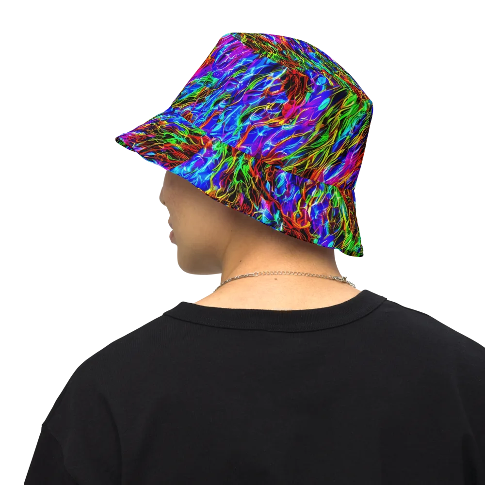 Chromatic Inferno on Reversible Bucket Hat — Back Inside