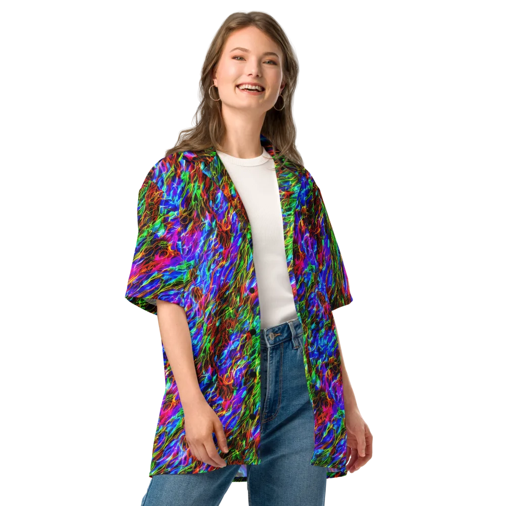 Chromatic Inferno on Button Shirt — Front