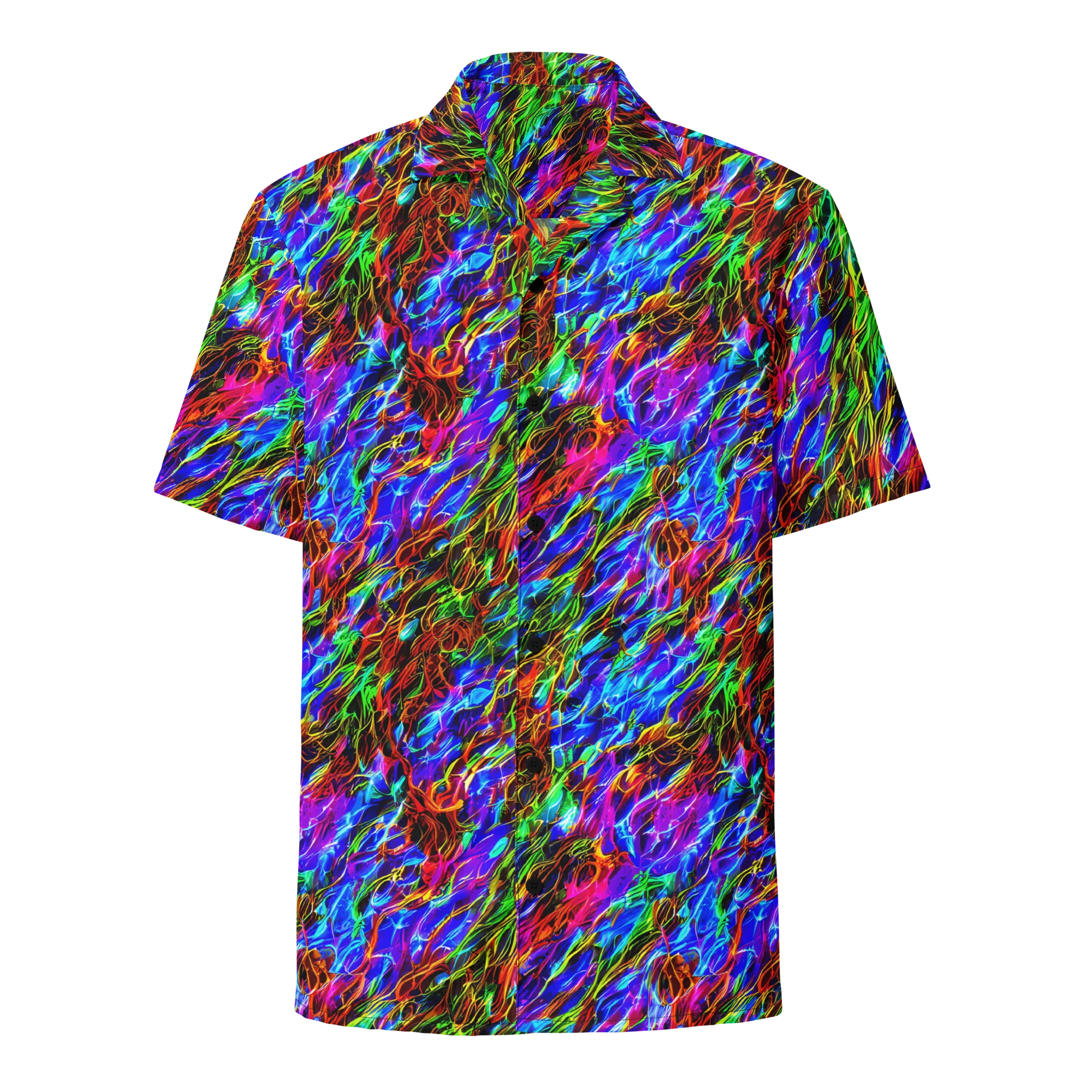 Chromatic Inferno on Button Shirt — Front