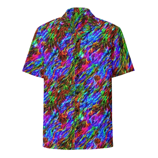 Chromatic Inferno on a Button Shirt