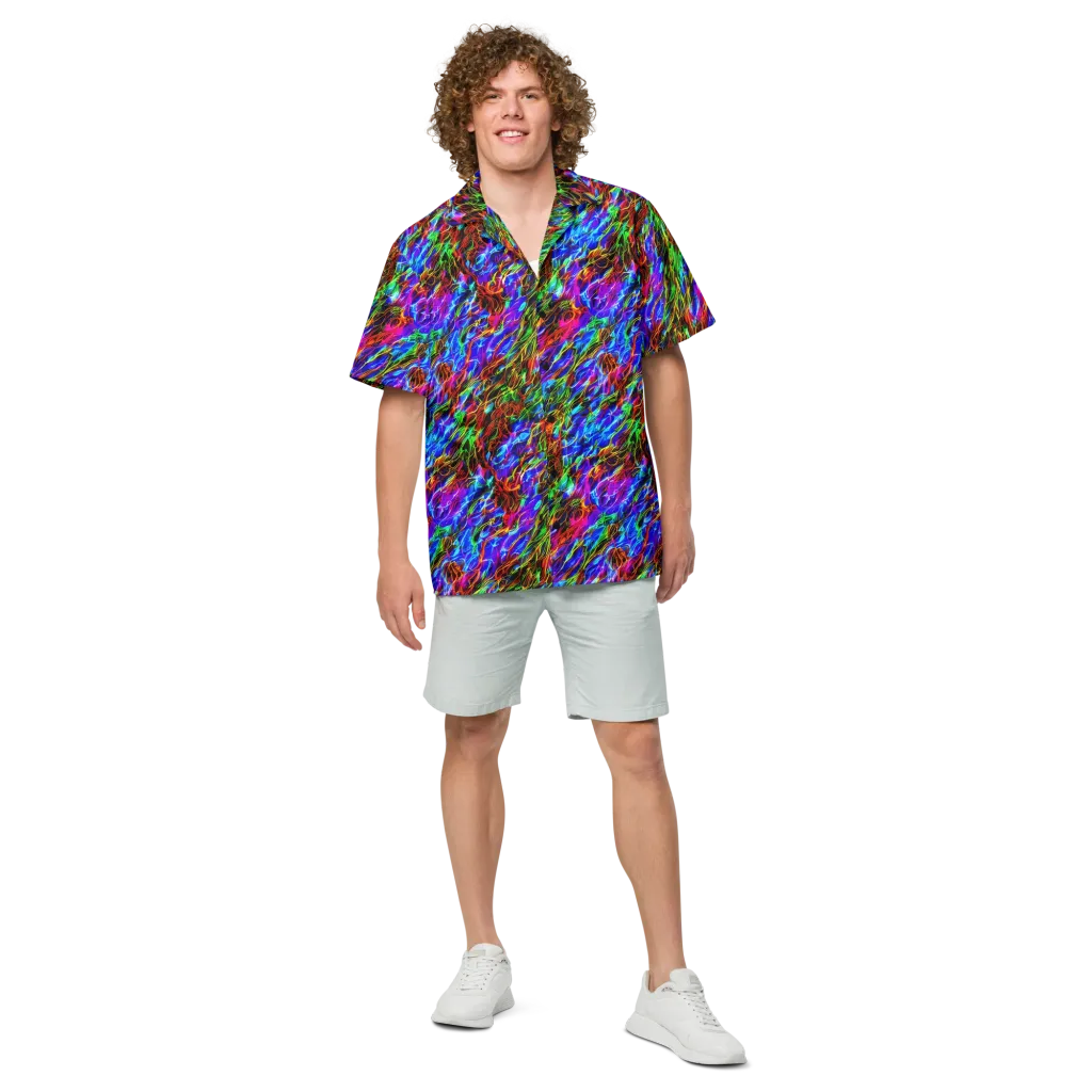 Chromatic Inferno on Button Shirt — Front