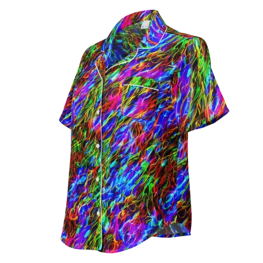 Chromatic Inferno on a Women's Short Sleeve Pajama Top