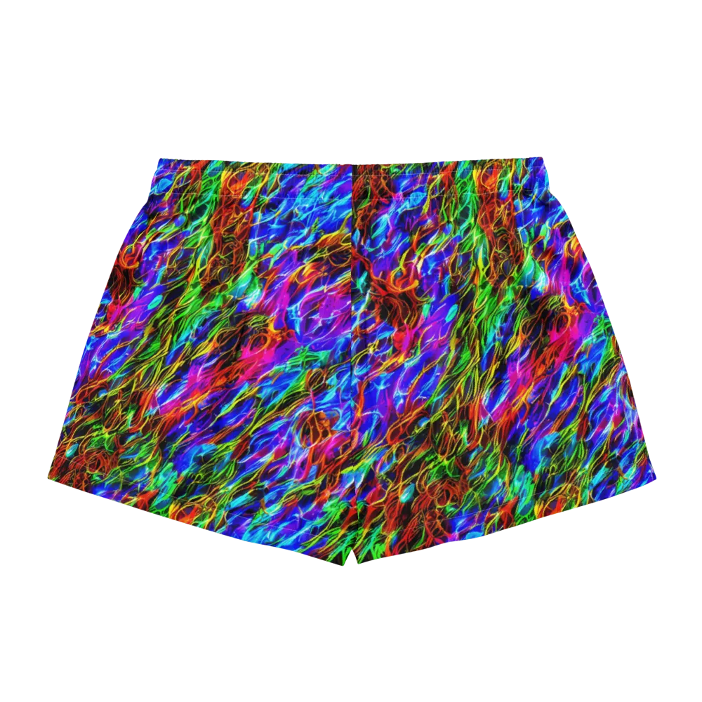 Chromatic Inferno on Women's Pajama Shorts — Back