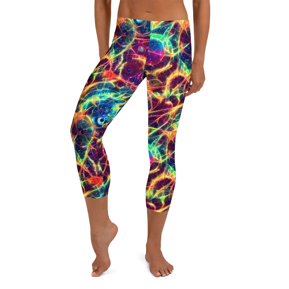 Prismatic Voltage on Capri Leggings — Front