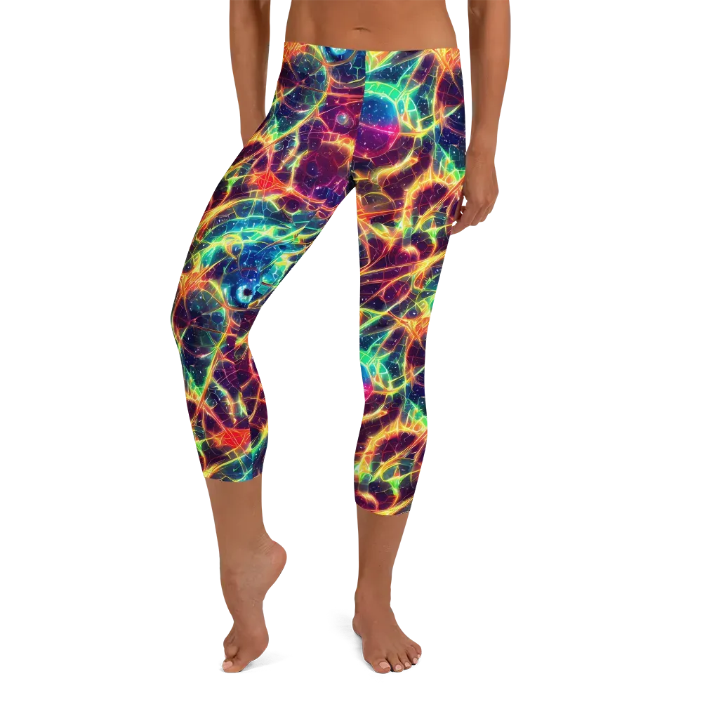 Prismatic Voltage on Capri Leggings — Front