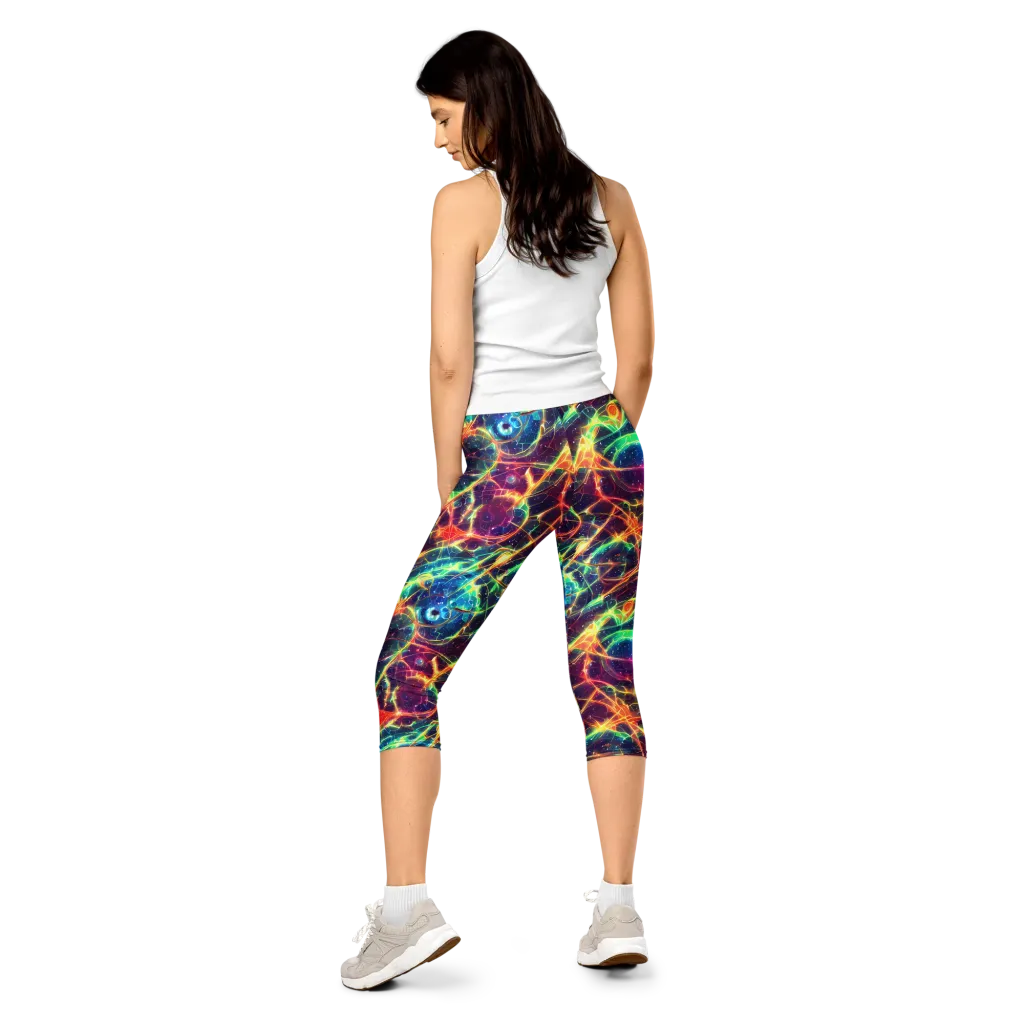 Prismatic Voltage on Capri Leggings — Back