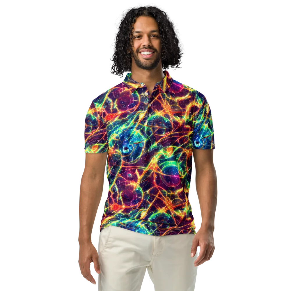 Prismatic Voltage on Men's Slim Fit Polo Shirt — Front