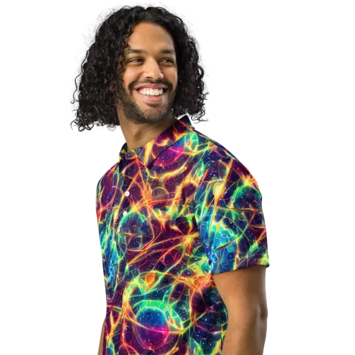 Prismatic Voltage on a Men's Slim Fit Polo Shirt