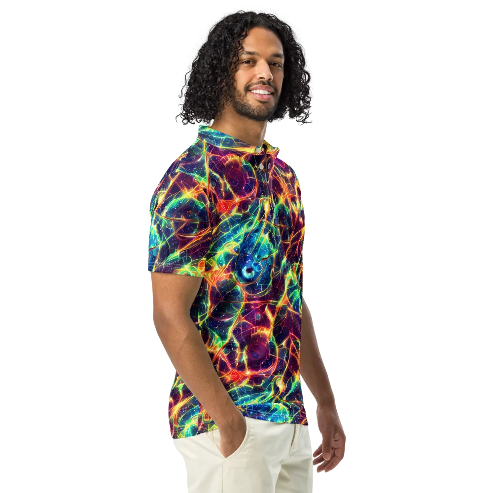 Prismatic Voltage on Men's Slim Fit Polo Shirt — Right Front