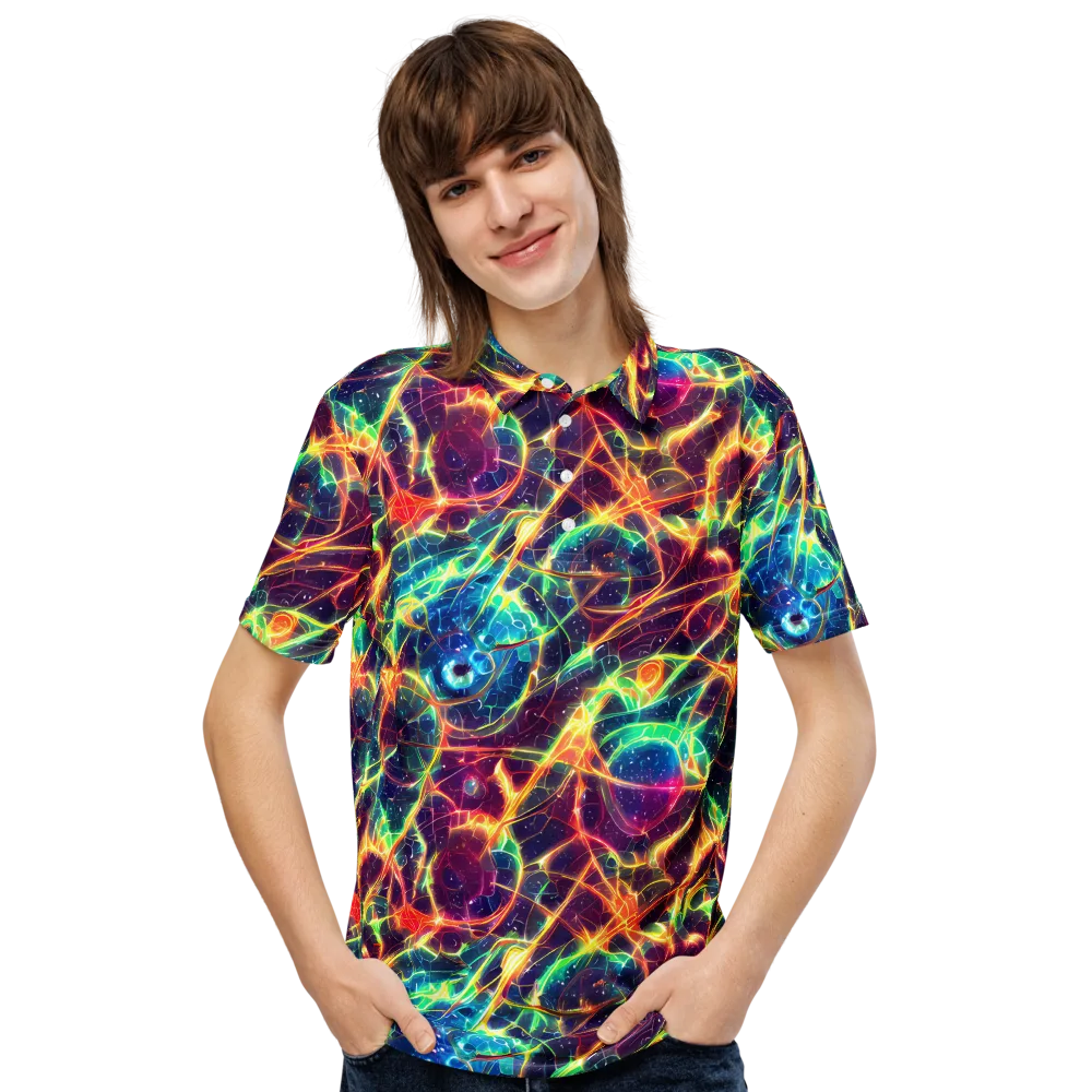 Prismatic Voltage on Men's Slim Fit Polo Shirt — Front