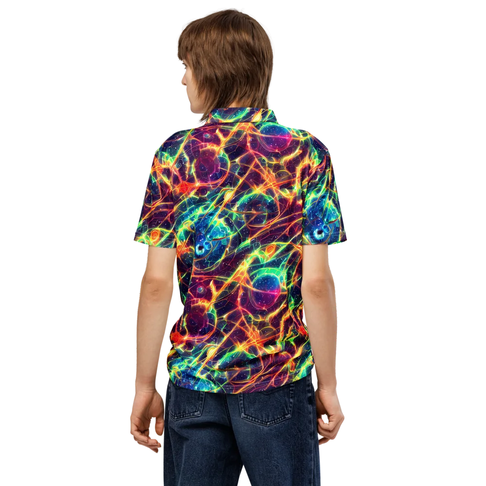 Prismatic Voltage on Men's Slim Fit Polo Shirt — Back