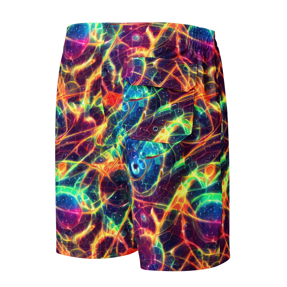 Prismatic Voltage on Men's Board Shorts — Back