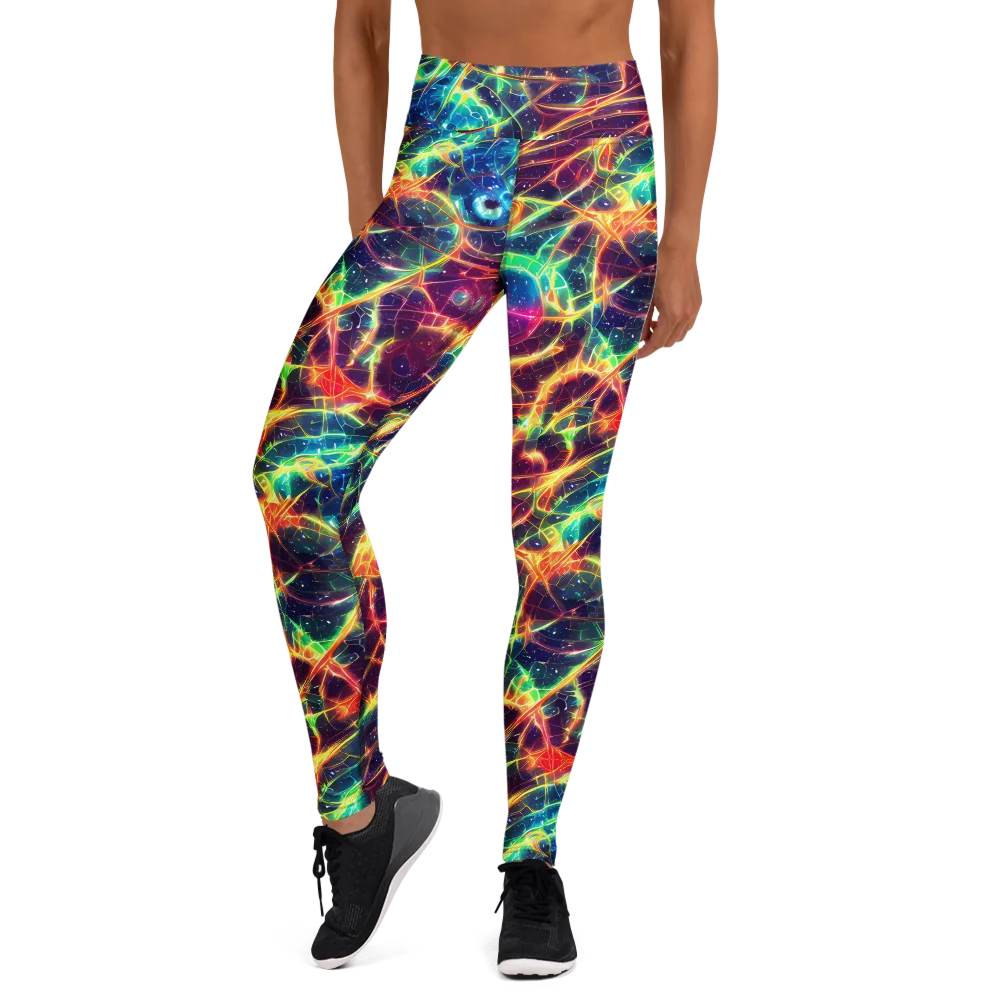 Prismatic Voltage on Yoga Leggings — Front