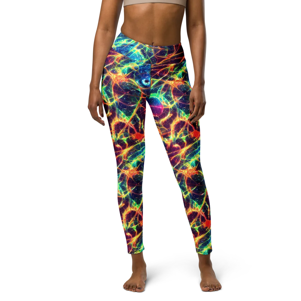 Prismatic Voltage on Yoga Leggings — Front