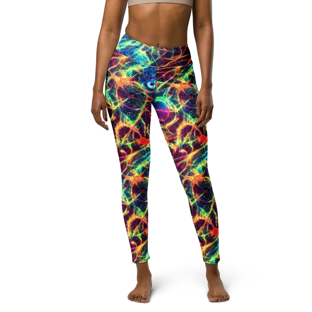 Prismatic Voltage on Yoga Leggings — Front