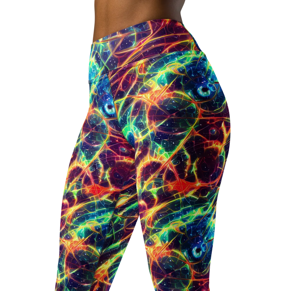 Prismatic Voltage on Yoga Leggings — Left Front