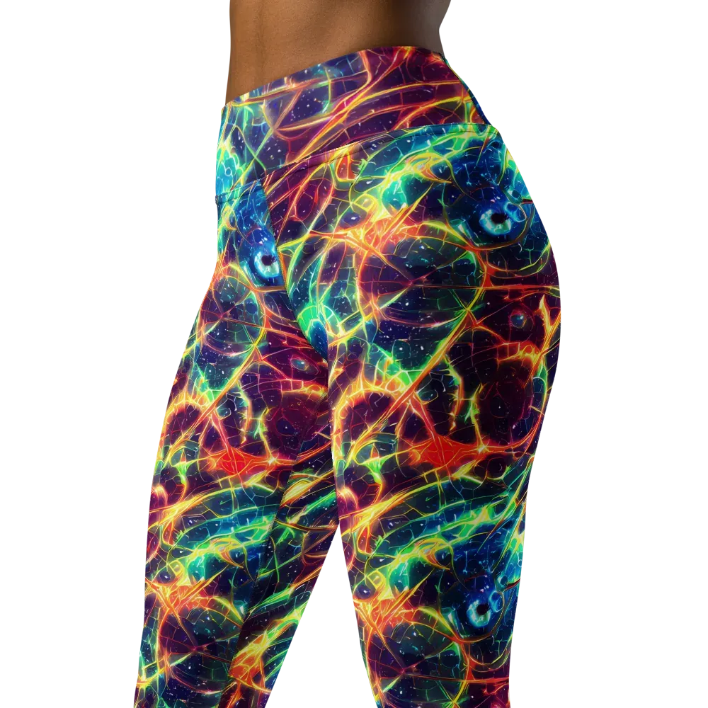 Prismatic Voltage on Yoga Leggings — Left Front