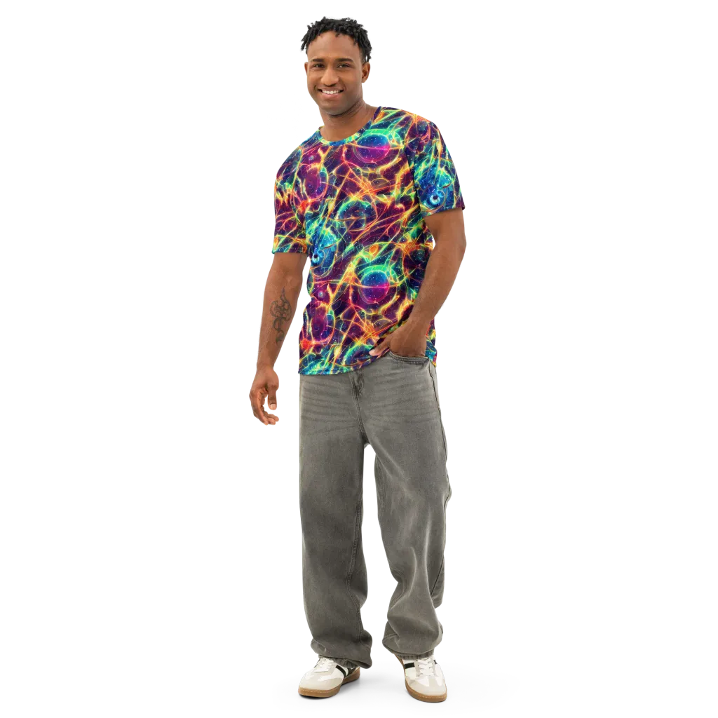 Prismatic Voltage on Men's Cotton Crew Neck T-Shirt — Front